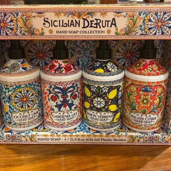 NEW! Deruta Hand Soap Home and Body Company 21.5 fl oz Lemon Verbena Blue Yellow - Picture 9 of 10